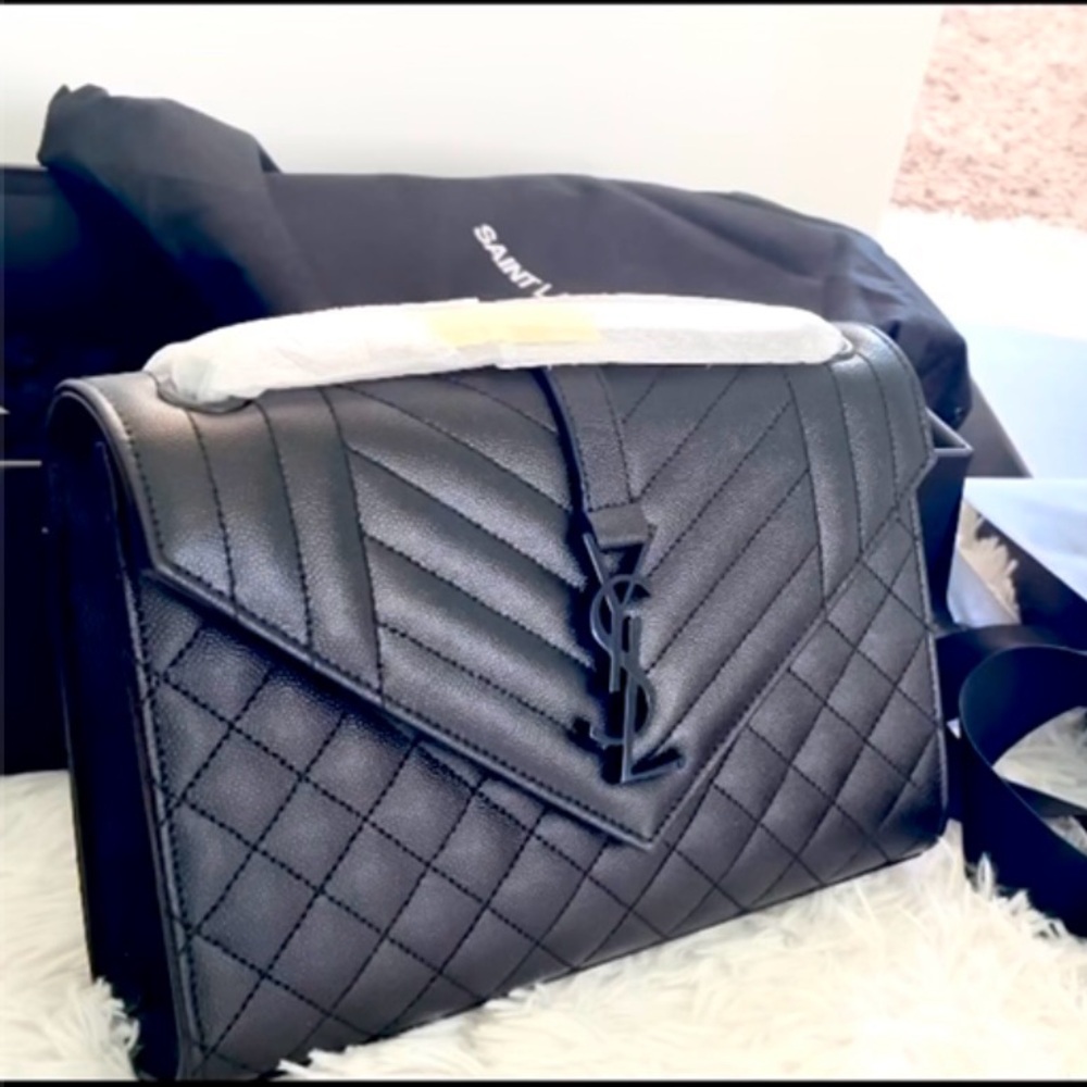 YSL ENVELOPE MEDIUM BAG IN MIX MATELASSÉ GRAIN DE